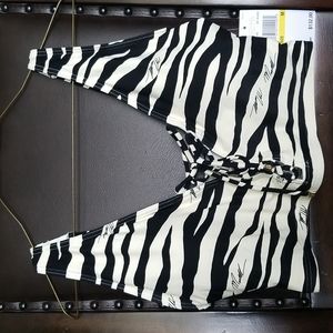 NWT MICHAEL Michael Kors  Zebra bikini Top